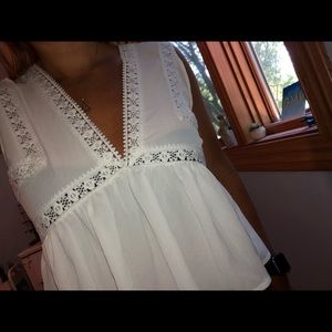 Never Worn SHEIN Lace Top, White, Medium